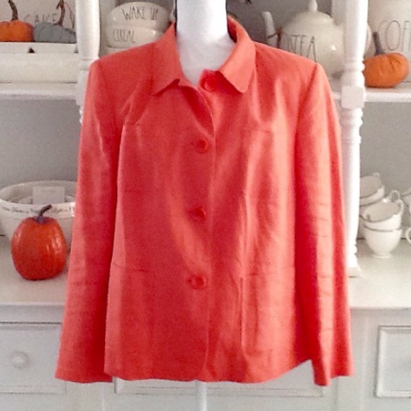 Talbots Woman Irish linen jacket sz 12W - Picture 2 of 7